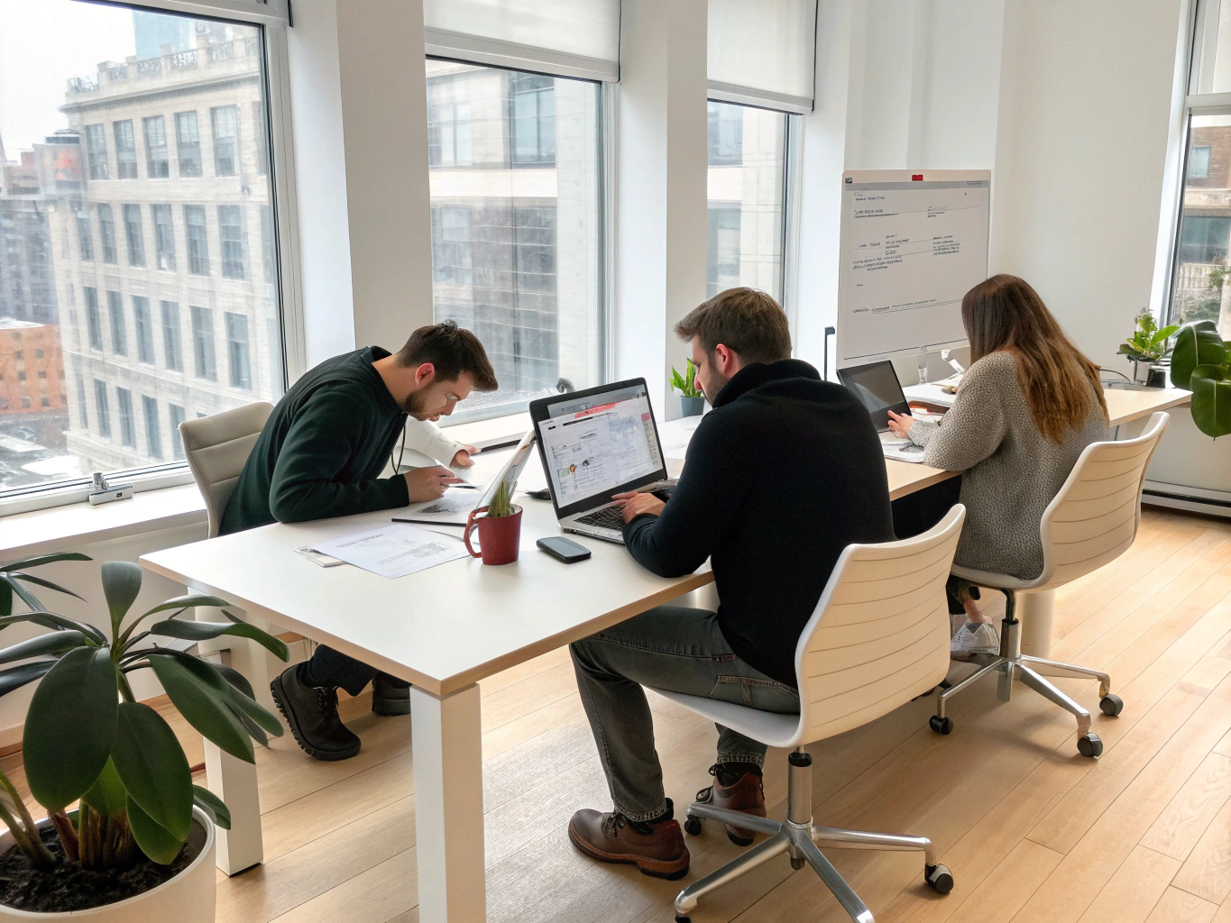 Cyps Digital founder and team collaborating over modern web projects in an open-plan studio